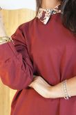 Oris 2 in 1 Pocketed Shirt Sweatshirt Barocco Burgundy